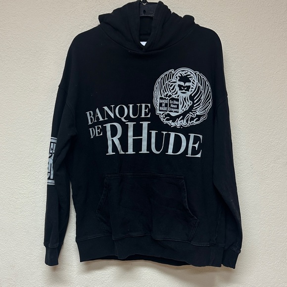 Rhude men’s Banque de Rhude Hoodie in Vintage Black size L